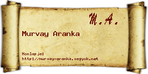Murvay Aranka névjegykártya